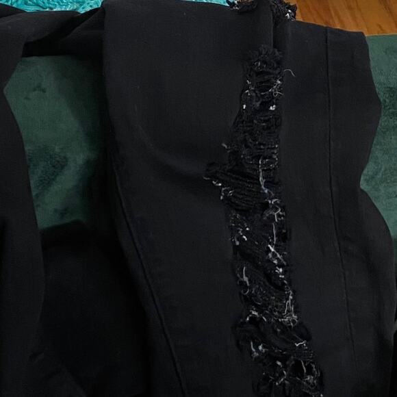 Frame Le Skinny De Jeanne Noir Black Distressed Skinny Jeans 25 - Picture 10 of 11